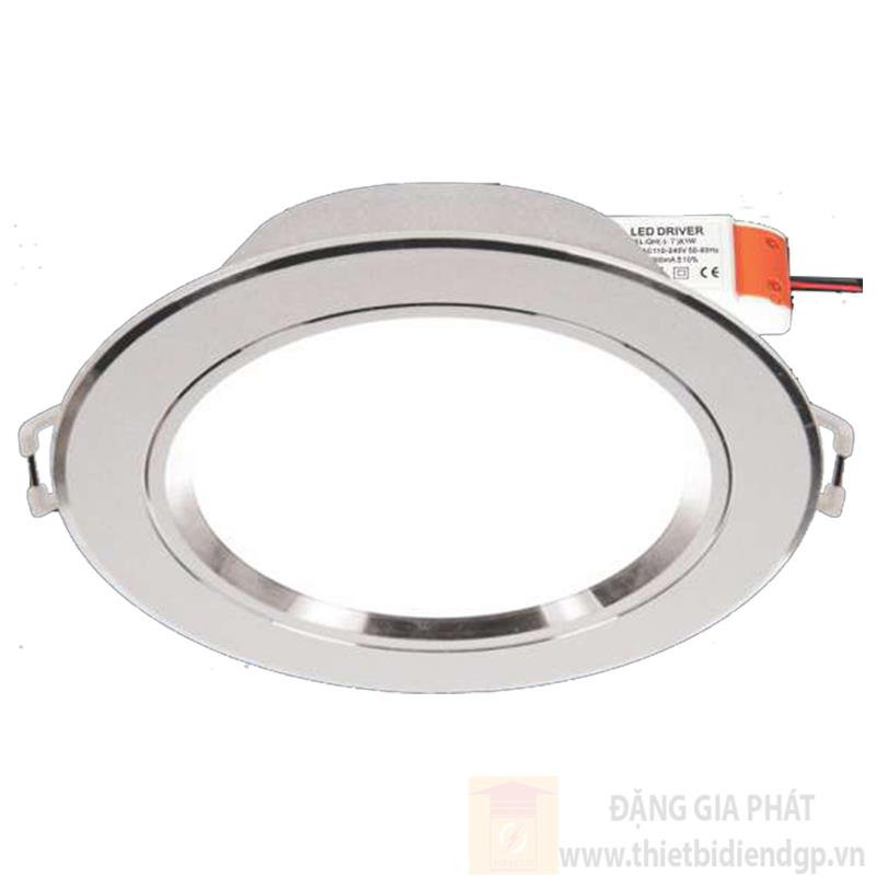 Đèn Downlight âm trần Led Tròn 7W, Ø135, khoét lỗ Ø110, ánh sáng trắng và vàng, trung tính